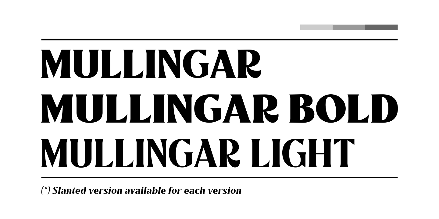 Przykład czcionki Mullingar Italic